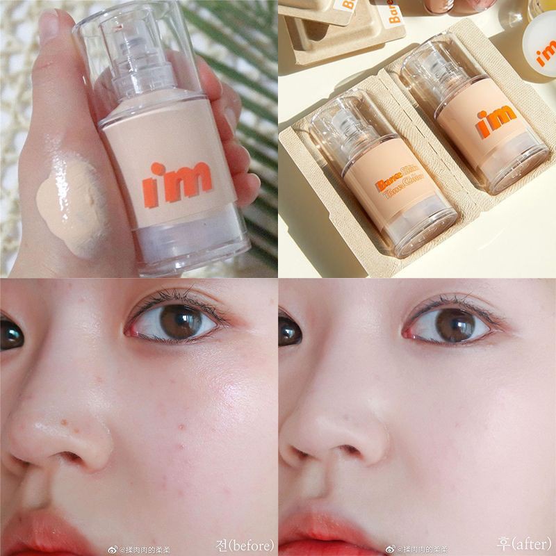 Kem Nền Che Phủ Hoàn Hảo, Mỏng Nhẹ I'm Meme I'm Bare Skin Tone Color SPF45/PA++ 30ml