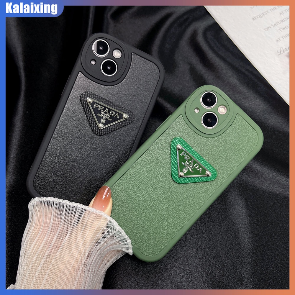Ốp Điện Thoại Da Hình Tròn Cho iPhone 14 Pro Max 14 Pro 13 12 11 Pro Max Xs Max Xr X Xs Prada