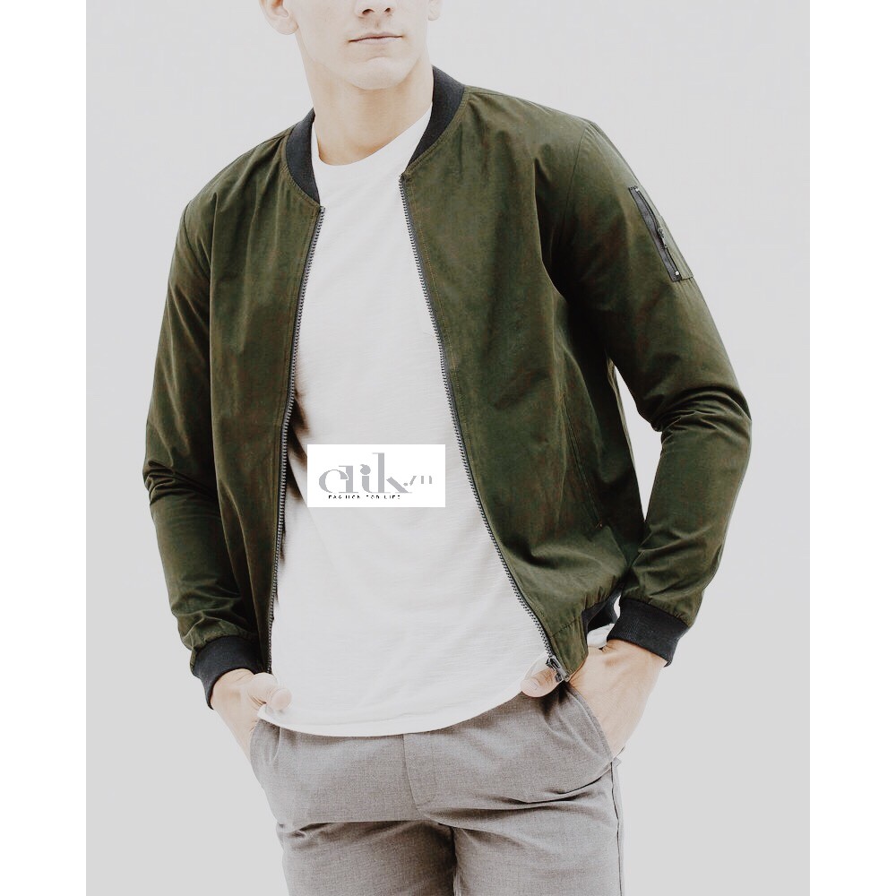 Jacket bomber kaki new fashion erik B020