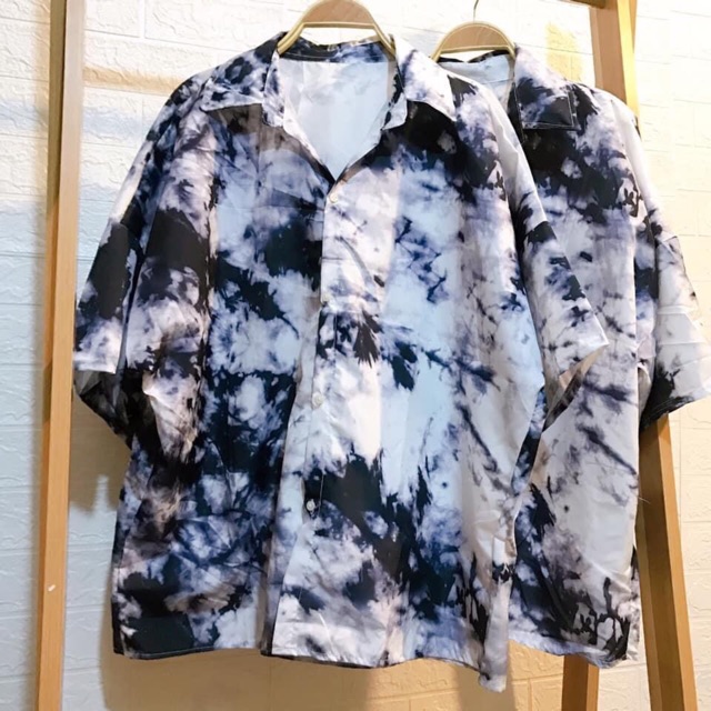 Áo Sơ Mi From Rộng Loang Đen Big Size (Sơ Mi Cộc Tay Uzllang Nam Nữ Unisex Cá Tính).