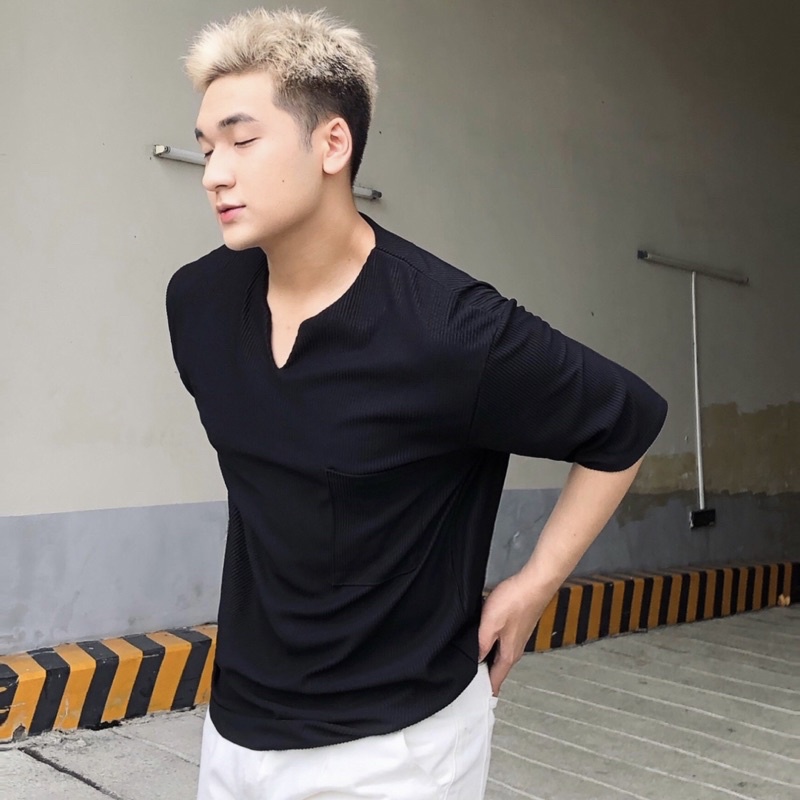 Áo Thun Gân Sọc 3 Màu Premium Unisex Nam Nữ Chất Vải Cao Cấp Mr Smile 99 Shop