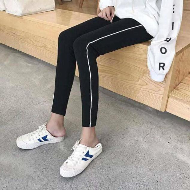 ✔️ Giá Sỉ Tận Gốc ❌  Quần legging sọc trắng nhỏ L16  ❌ LỖI 1 ĐỔI 1