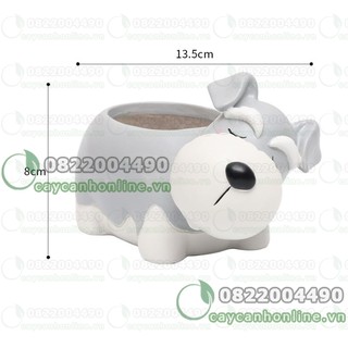 Chậu cây mini hình con chó trồng cây cẩm nhung sen đá xương rồng chất liệu composite