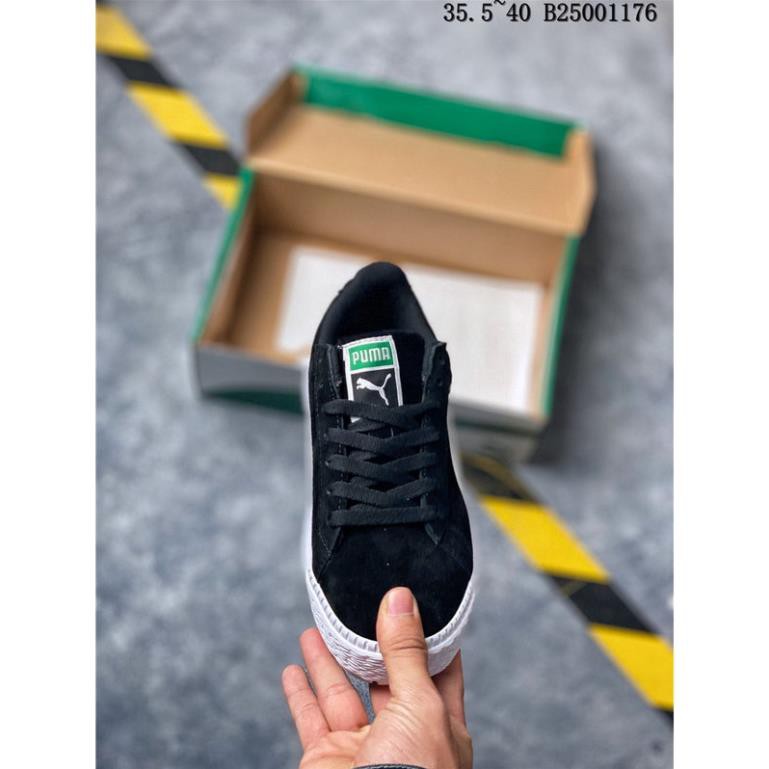 PUMA SUEDE PLATFORM TRACE KR WN'S Giày chạy bộ Giày da nữ Đen trắng Cao Cấp New .