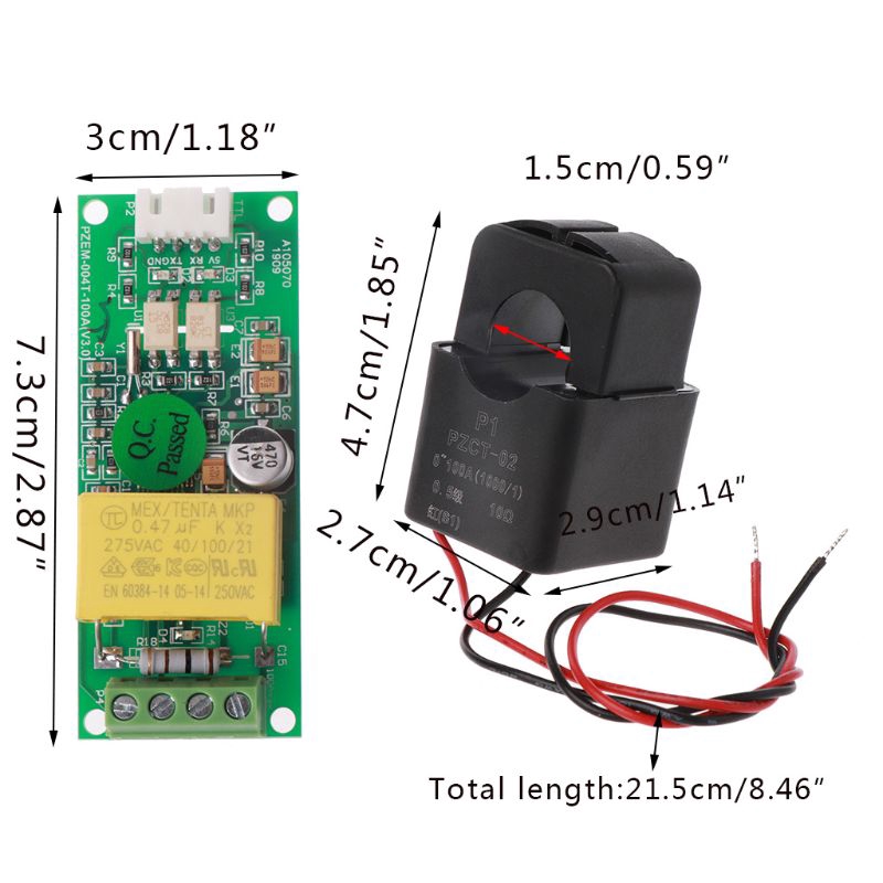 Mô Đun Vôn Kế Spb Pzm-004T 80-260v 100a + Phụ Kiện