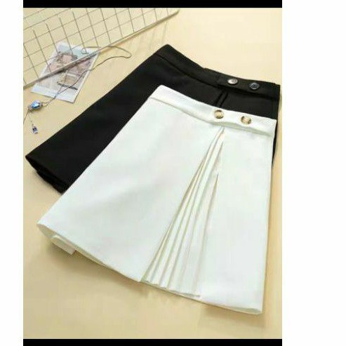 Chân váy màu trắng BIG SIZE xếp ly tà trong | BigBuy360 - bigbuy360.vn