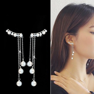 Đôi bông tai dáng dài phối ngọc trai nhân tạo xinh xắn cho nữ