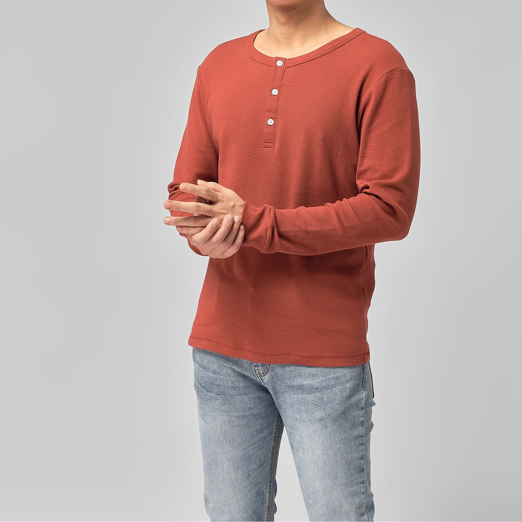 SATS36 | Hẻm Store| Aó Thun SATOSHI Waffle Dài Tay Đỏ chất liệu len pha cotton thoáng mát, thám hút mồ hôi,dáng vừa | BigBuy360 - bigbuy360.vn