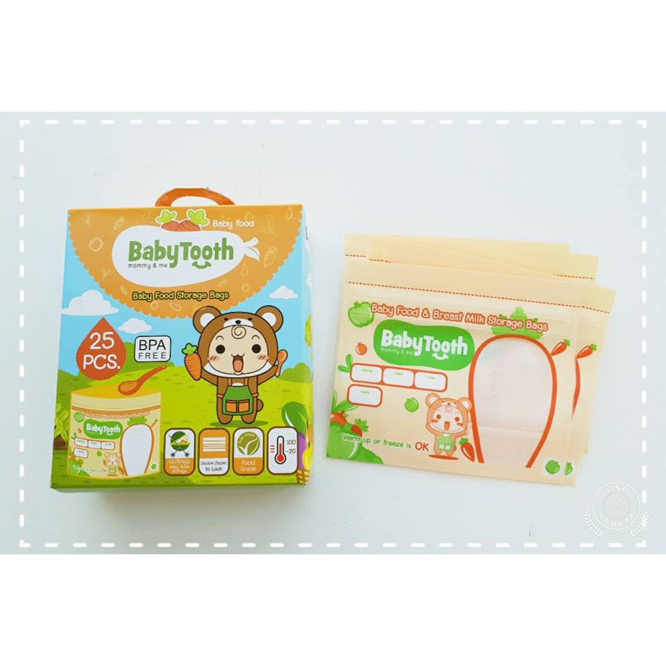 Túi Trữ Thức Ăn Babytooth Hộp 25 túi