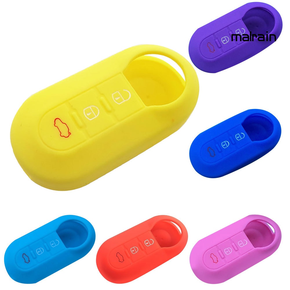Vỏ Chìa Khóa Xe Hơi Bằng Silicone 3 Nút Cho Fiat 500