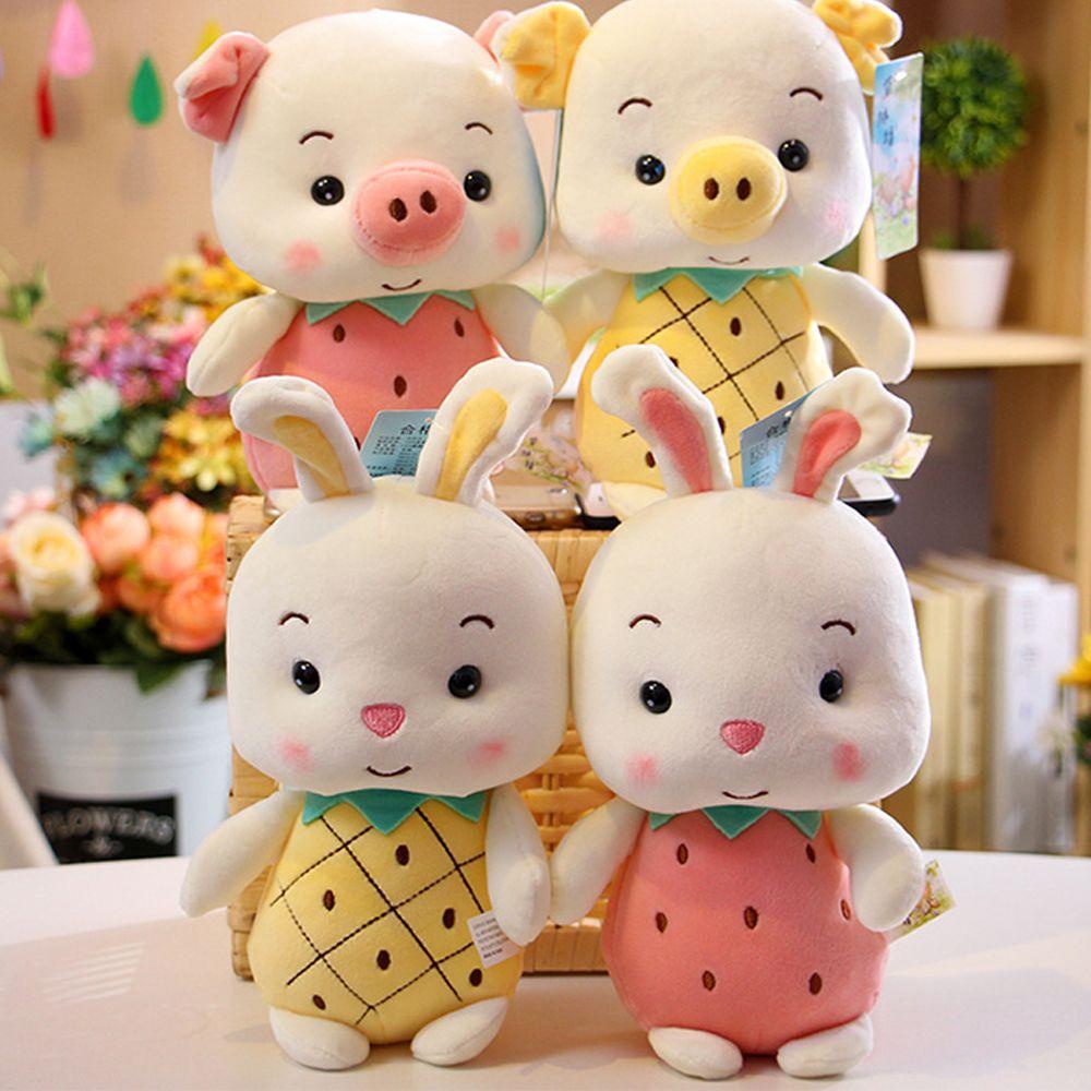 Thú Nhồi Bông Hình Chú Heo Màu Cầu Vồng Chất Liệu Cotton Mềm Mại Cho Bé
