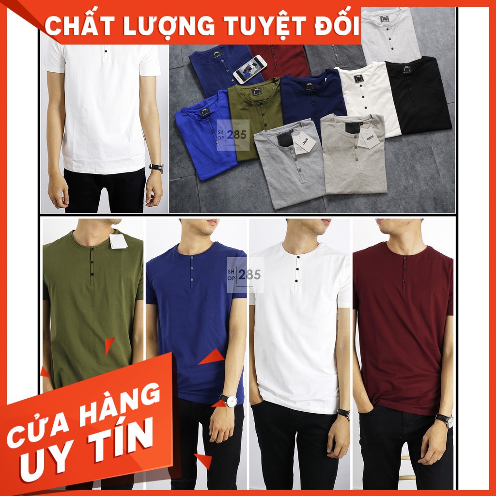 HÀNG CHẤT GIÁ CHUẨN - Áo Thun Henley ASO.S SLimFit làm bao KH mê mẫn vè chất thun |