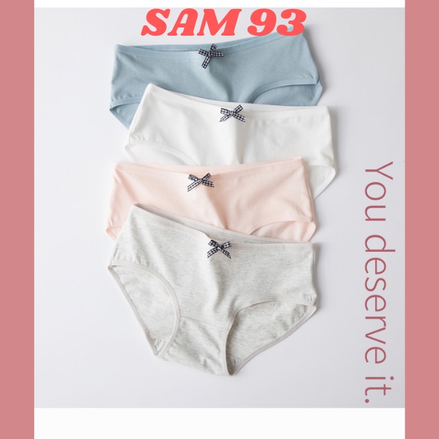 Quần Lót Nữ Cotton Đính Nơ Dễ Thương, Thông Hơi Kháng Khuẩn💖FREESHIP💖 Quần Lót Nữ Cao Cấp Nhiều Màu Xinh Xắn – SAM93 Q15