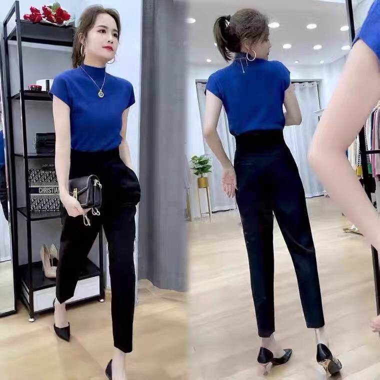 Quần baggy nữ lưng cao cạp dính chất tuyết mưa loại 1  , Quần tây công sở nữ có 2 màu đen-nâu mã Q1