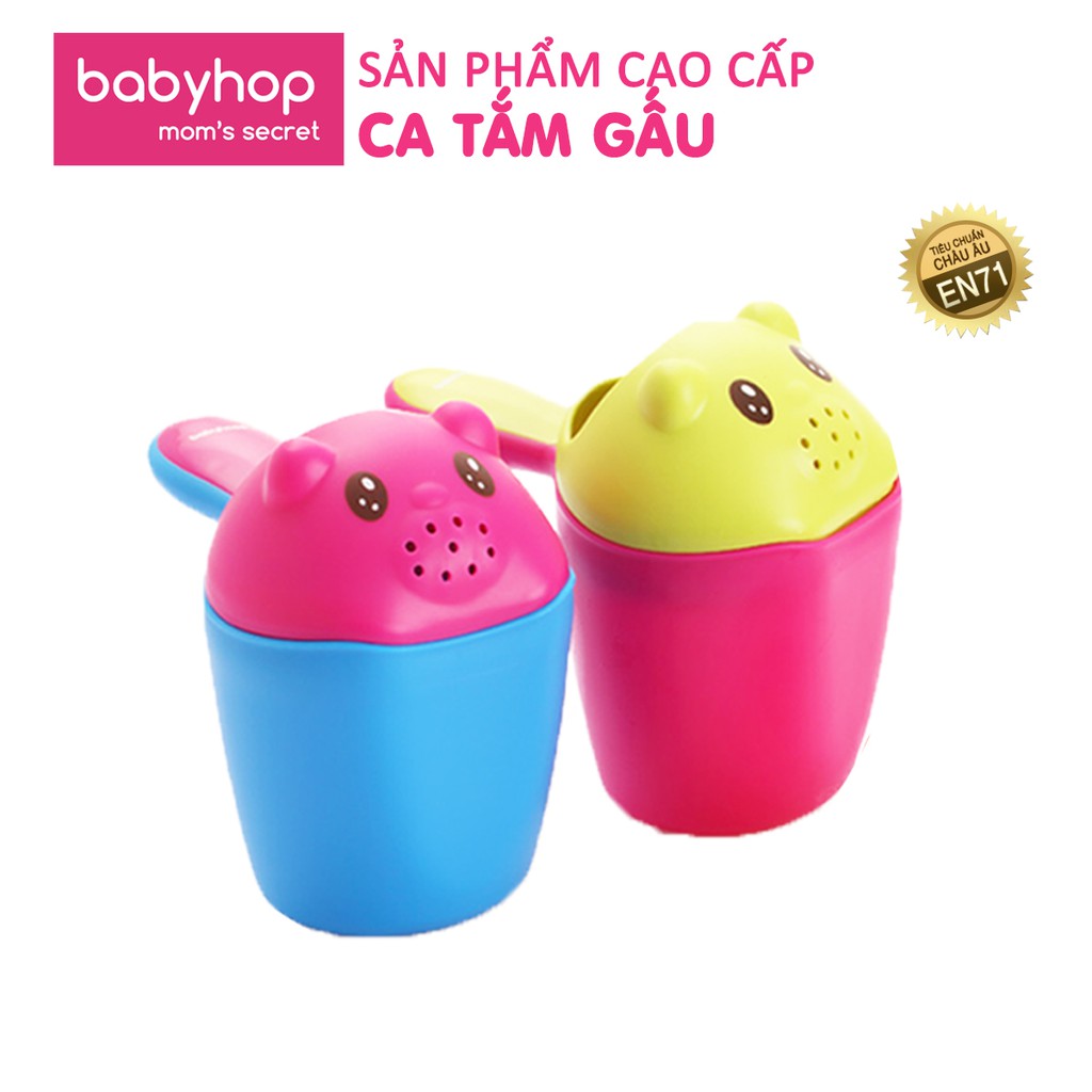 Cốc tắm cho bé có nắp hình gấu, chính hãng Babyhop