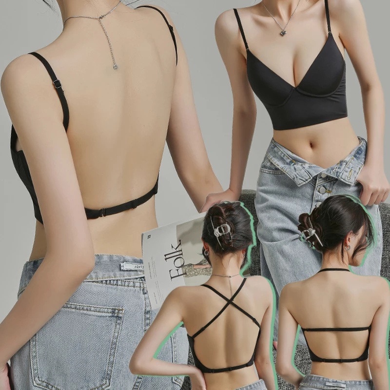 Áo Lót Thể Thao Không Dây Hở Lưng Bằng Lụa Lạnh Thoáng Khí Cho Nữ