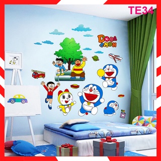 Decal dán tường cho bé doremon và những người bạn te34