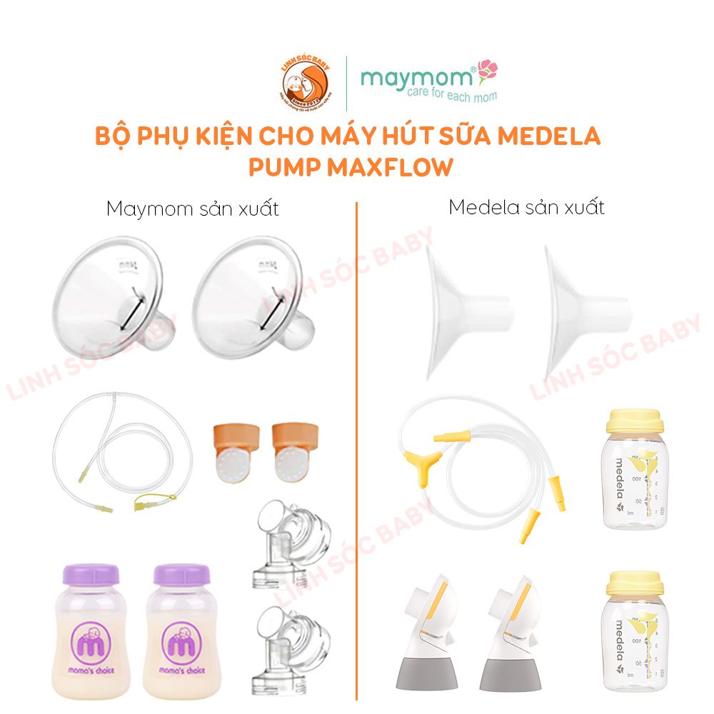 Bộ phụ kiện hút sữa cho Máy Medela Pump MaxFlow, chính hãng nhập Mỹ, đủ kích cỡ phễu hút sữa