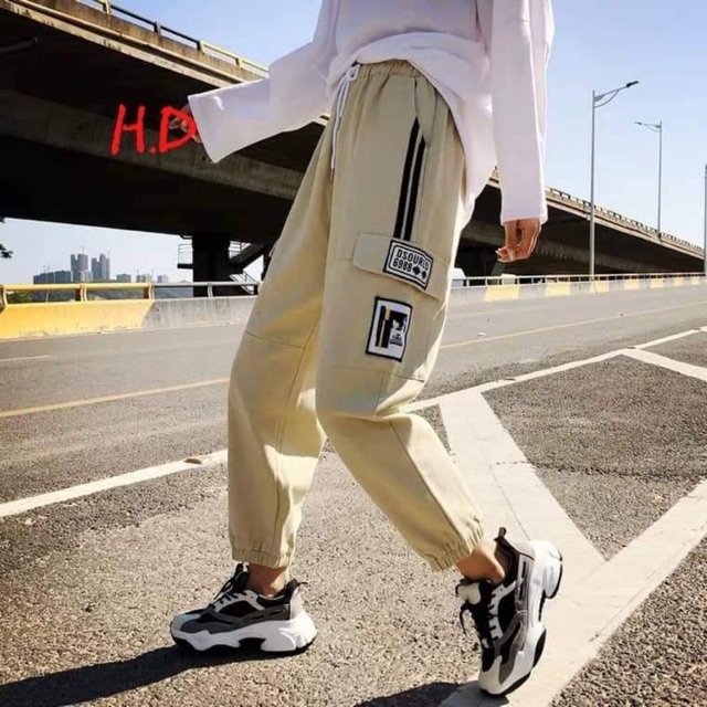 [Mã FASHIONT4WA2 giảm 10K đơn 50K] Quần kaki phối Hai rót HDA0220