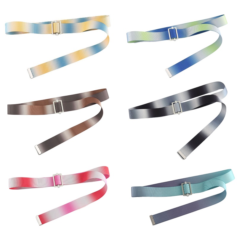 Thắt Lưng Vải Canvas Họa Tiết Kẻ Sọc Hợp Thời Trang