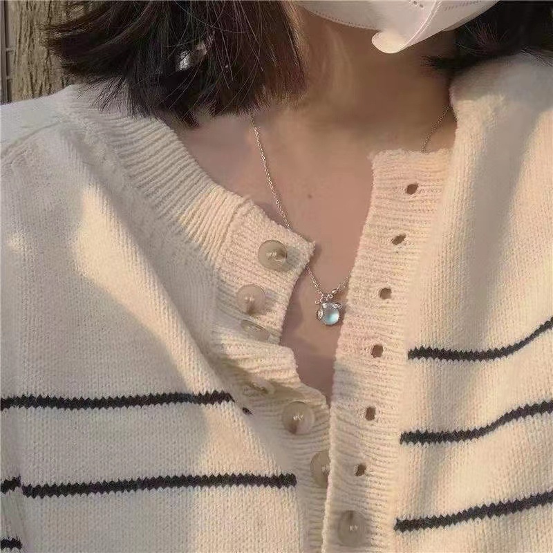 Vòng cổ Mặt Hình Mặt Trăng Đính Đá Thời Trang Cho Nữ