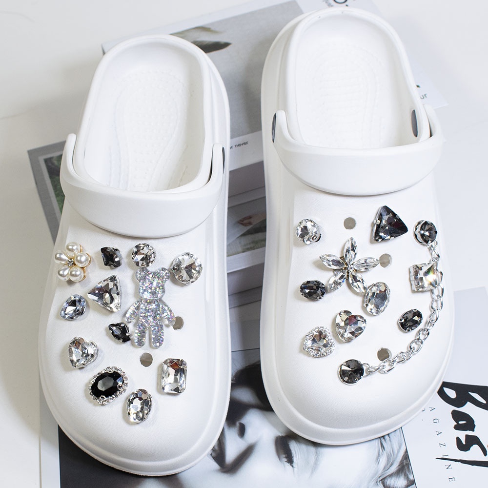 Phụ Kiện Khóa Giày Crocs Đính Đá Pha Lê Trang Trí Thời Trang Cho Nữ