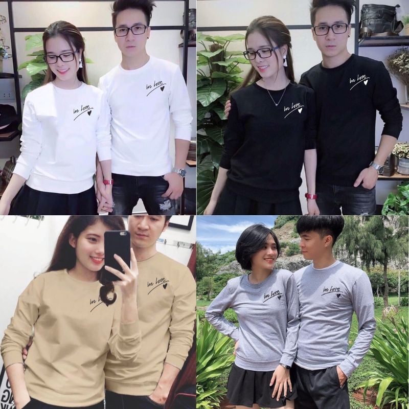 Áo đôi thu đông họa tiết IN LOVE áo đôi nam nữ đẹp chất thun cotton 100% hàng chuẩn [Giá 1 Áo] New * 👌