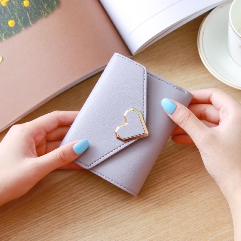 💥 VÍ BÓP NỮ CẦM TAY MINI HÌNH TRÁI TIM CAO CẤP CHẤT LIỆU DA PU BỀN ĐẸP