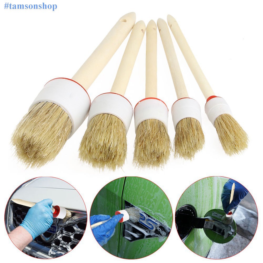 Sét 5 Cây Cọ Vệ Sinh Xe Ô Tô Đa Năng (Màu Trắng)