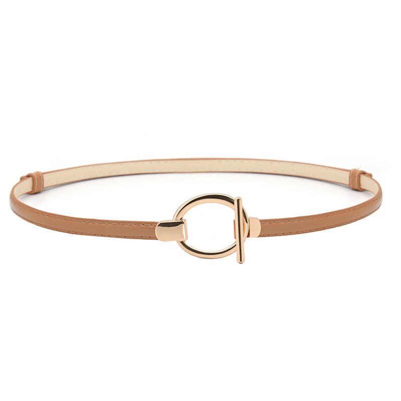 Thắt Lưng Da Pu Có Khóa Mạ Vàng / Bạc Thời Trang Cho Nữ