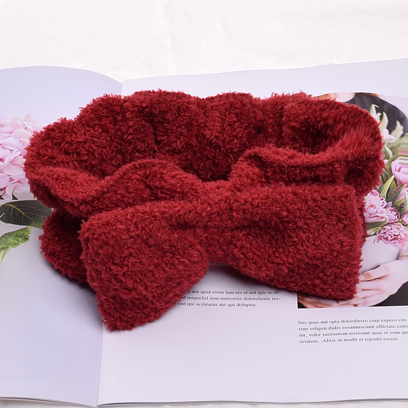 Băng đô vải nhung đính nơ màu trơn phong cách hàn quốc thời trang thu đông cho nữ