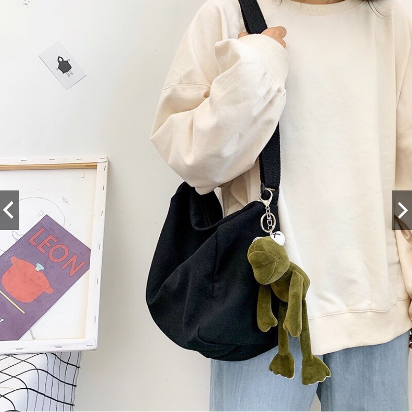 Túi Đeo Chéo Túi đeo vai Canvas Cỡ Lớn Thời Trang Hàn Quốc Học Sinh Sinh Viên