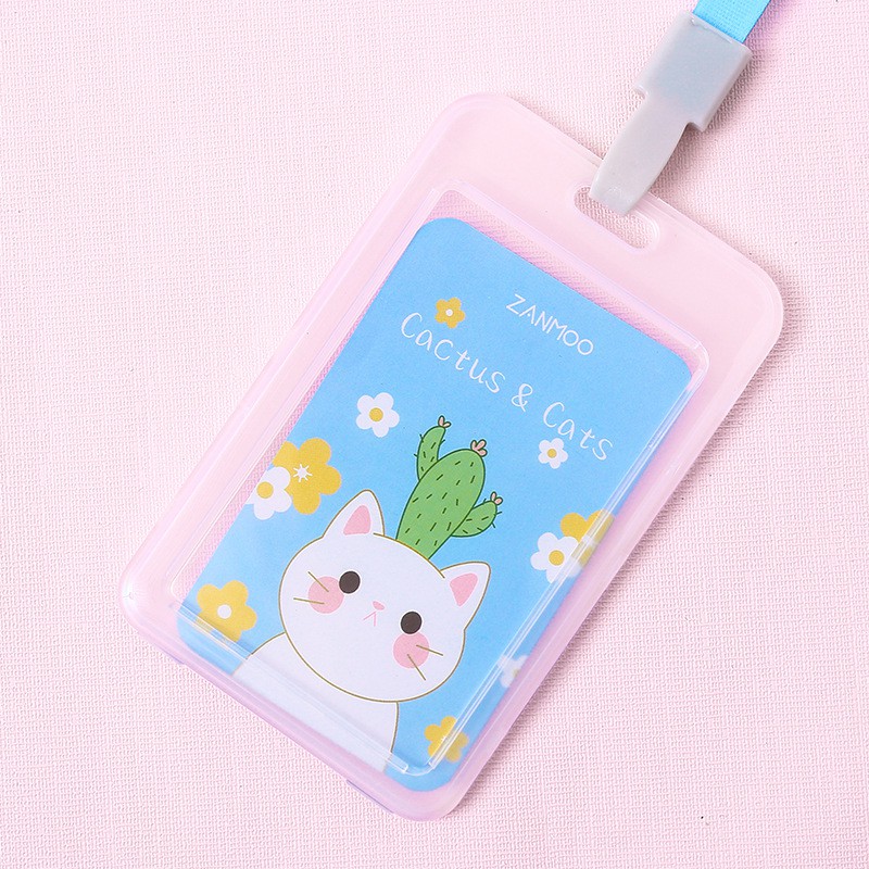 Thẻ đeo bảng tên nhựa cứng trong suốt kèm dây đeo