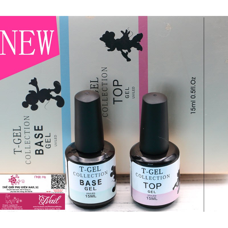 Bộ Base Top Mickey T-Gel ( Bộ 2 Chai)