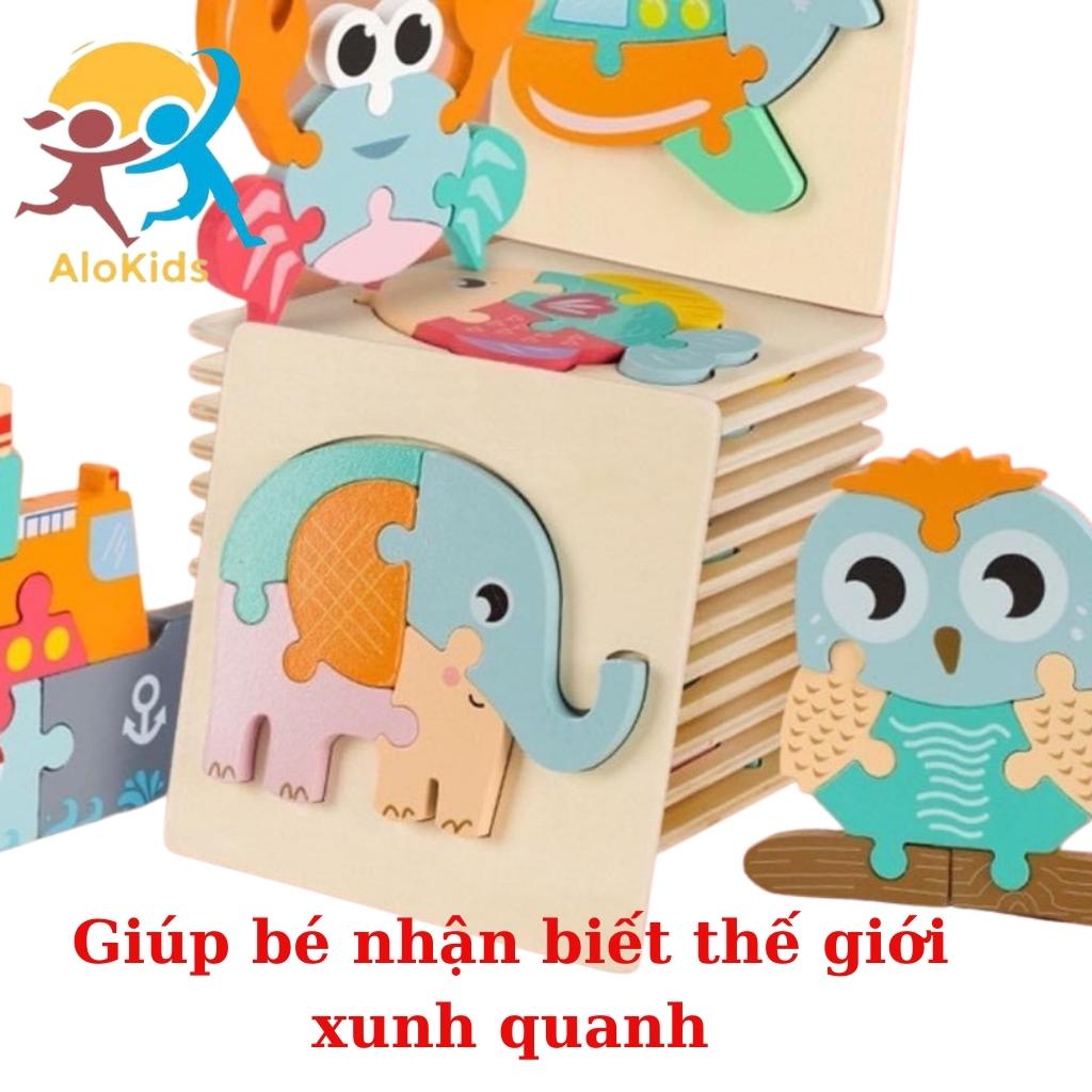 Tranh Ghép Hình 3D Nổi Bằng Gỗ Cho Bé Loại Cao Cấp Shop Alokids