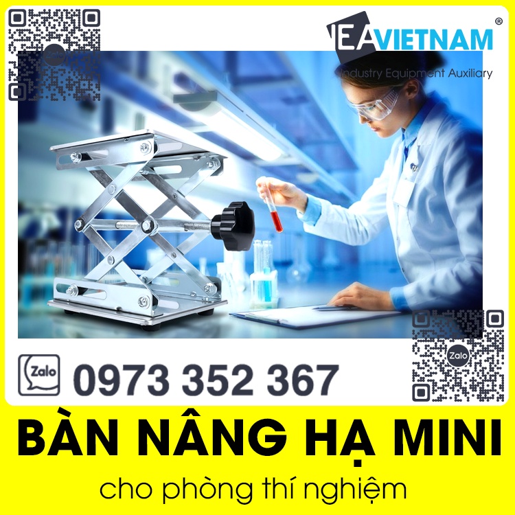 Bàn nâng hạ mini điều chỉnh chiều cao cho phòng thí nghiệm 200x200 mm