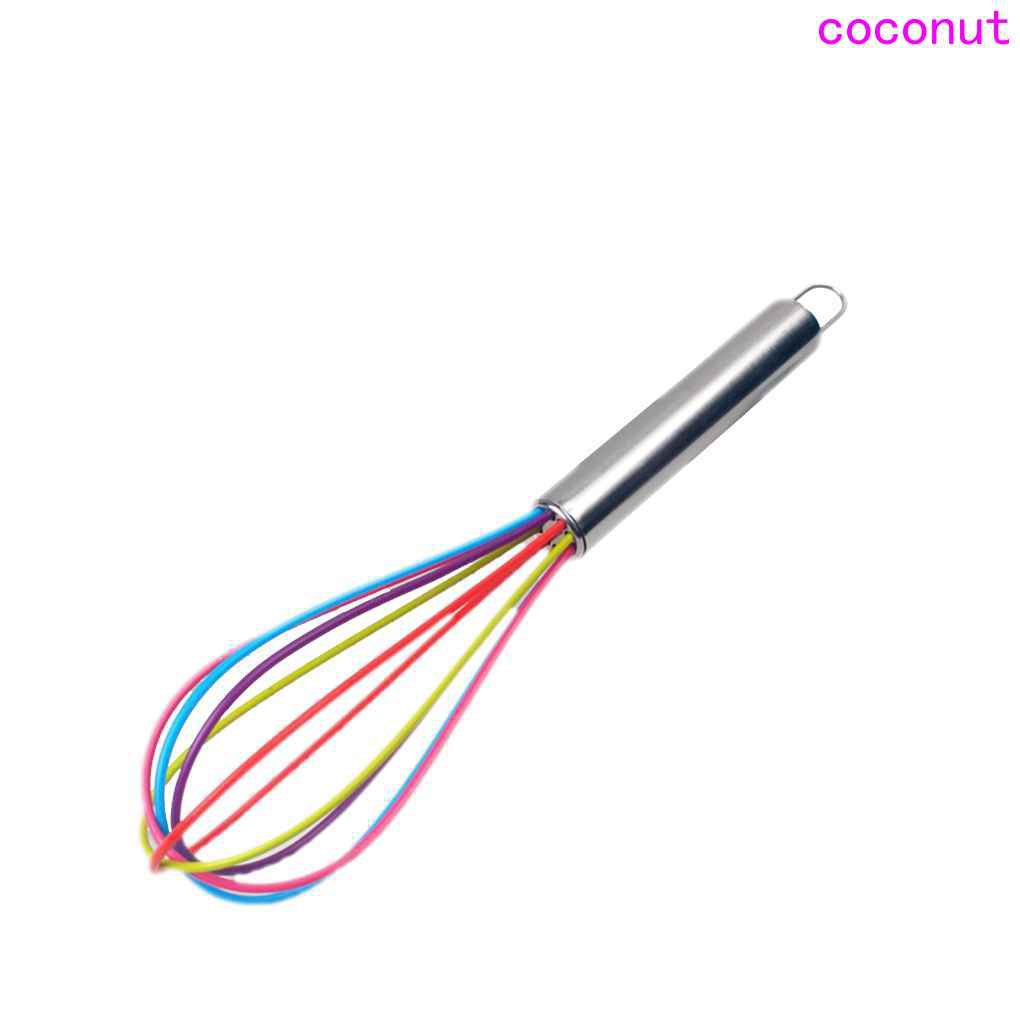 Stainless Steel Hand Shank 5 Wires Silicone Eggs Whisk Kitchen Mixer Egg Beater
