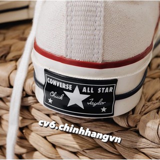 ( 𝙃𝙖̀𝙣𝙜 𝙍𝙚𝙖𝙡 ) Giày Conversse Chuck70s Cream ( Kem ) Cao Cổ