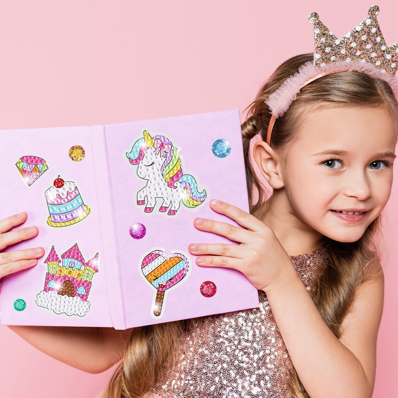 Bộ Tranh Đính Đá Tự Làm Họa Tiết Đá Lấp Lánh Dành Cho Bé Trai Gái 5 Tuổi