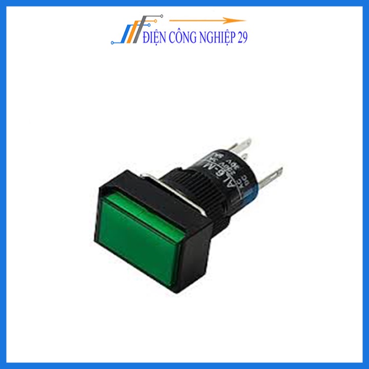 Nút Nhấn Đề Chữ Nhật 24VDC LA16J-11D Nhấn Nhả Có Đèn