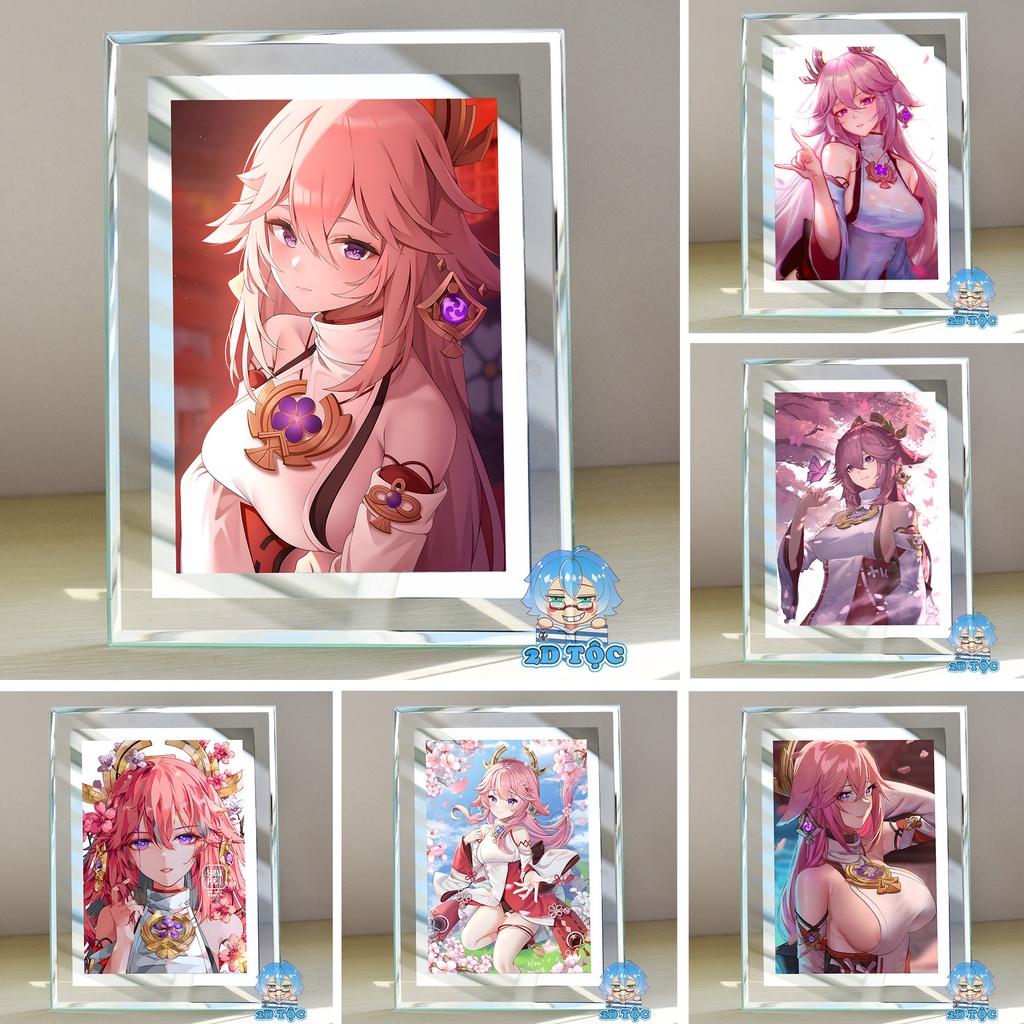 Khung kính Yae Miko (1) Game Genshin Impact - để bàn by 2D Tộc Shop