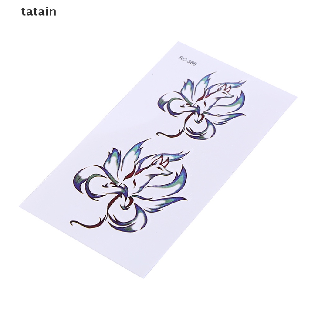 [TAT] Waterproof Temporary Tattoo Stickers Nine Tail Fox Water Transfer flash tatoo CVX