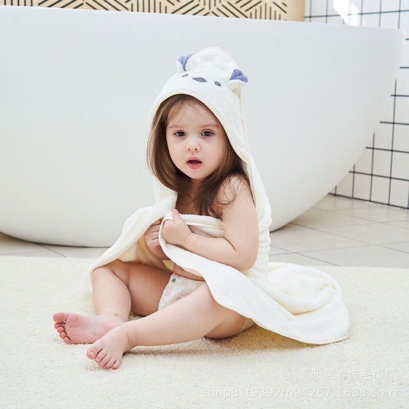 Chăn ủ lông tuyết mềm mịn mũ hình thú ngộ nghĩnh choàng ủ ấm cho bé