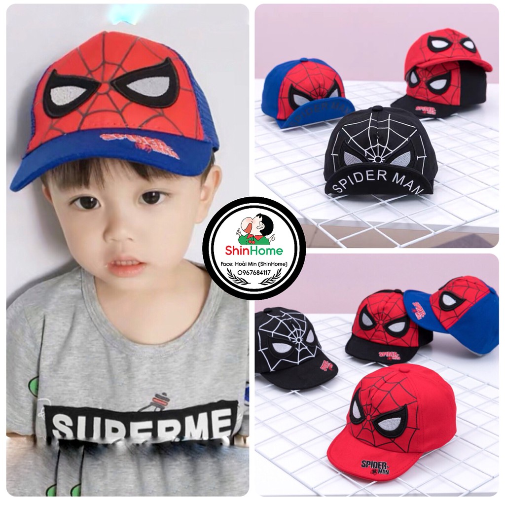 Mũ nón lưỡi trai siêu nhân người nhện/spiderman cho bé 8 tháng - 3 tuổi