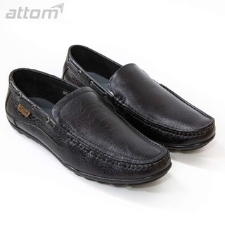 Giày Lười Nam ATTOM Da Bò Cao Cấp Mẫu Trơn May Dập Viền - MSP : AM2123