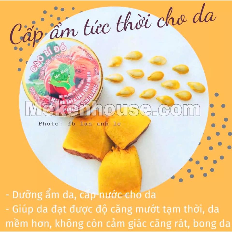 Cao bí đỏ Mẹ Ken, làm giảm nám má, tàn nhang, đốm nâu, mụn ẩn, các loại mụn, se lỗ chân lông, mịn hồng da