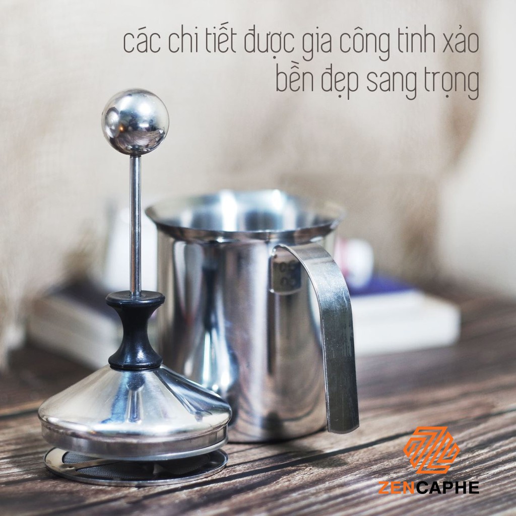 [Sỉ] Ca đánh bọt sữa lạnh latte inox 2 lớp 400ml - 800ml (bình sục sữa lạnh inox làm cà phê bọt)