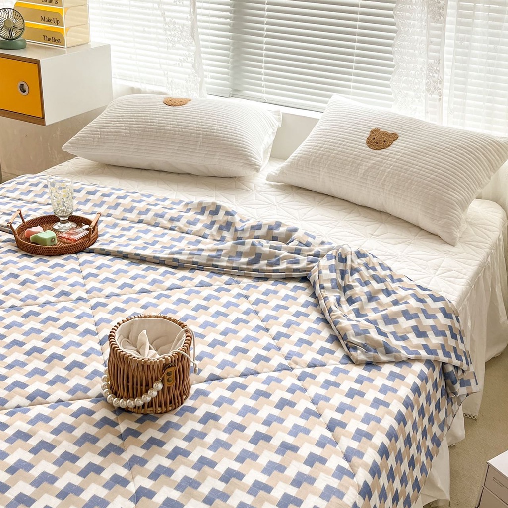 Chăn hè mát lạnh Tencel M2T BEDDING, Mền dùng bốn mùa Hàn Quốc kích thước 2mx2m3 - Chăn lạnh Vuông bóng