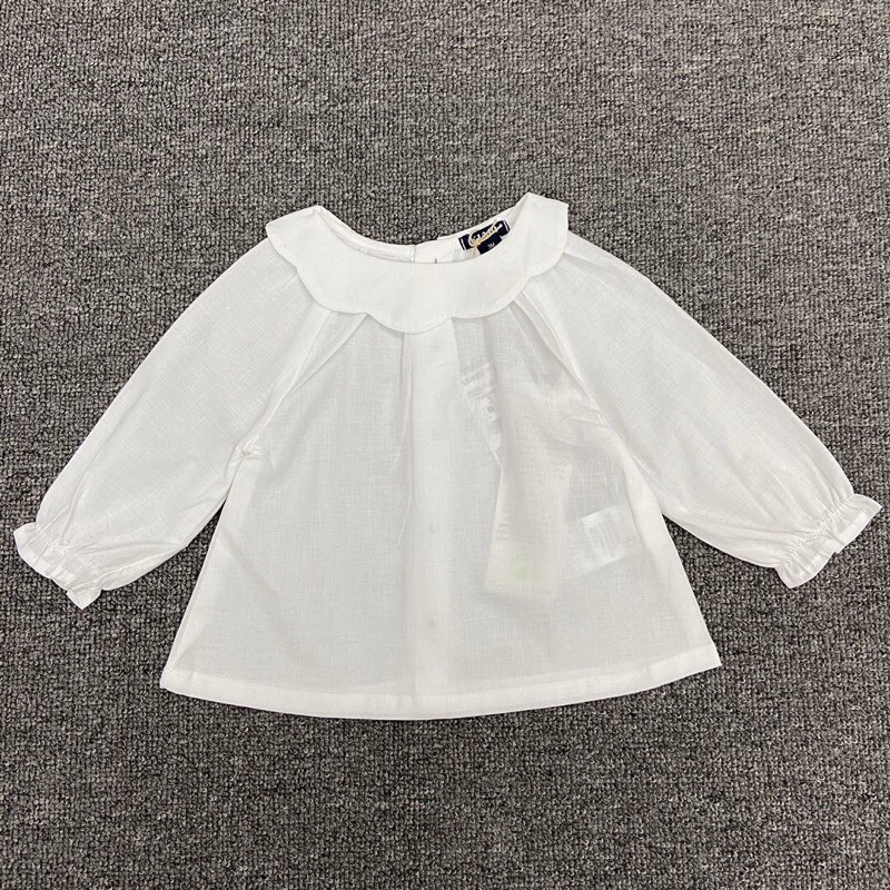 ÁO VẢI KIABI TRẮNG CỔ BÈO BG