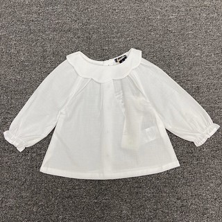 Áo vải kiabi trắng cổ bèo bg